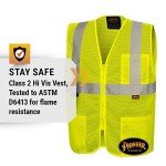 Hi-Vis Self-Extinguishing Safety Vest - Yellow/Green