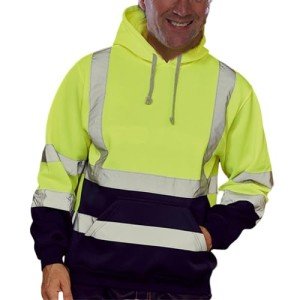 Men's Class 3 Reflective Safety Hoodie - Hi Vis