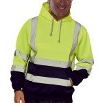 Men's Class 3 Reflective Safety Hoodie - Hi Vis