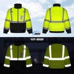 Hi-Vis Waterproof Reflective Rain Jacket for Men