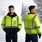 Hi-Vis Waterproof Reflective Rain Jacket for Men