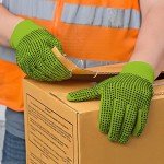 Hi-Vis Lime Safety Work Gloves - 12 Pairs