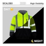 High Visibility Fleece Lined Safety Hoodie for Men