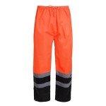 Waterproof ANSI Rain Pants - Black/Orange 3X-Large