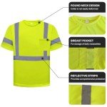 High Visibility Quick Dry Safety T-Shirts - Lime