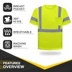 High Visibility Quick Dry Safety T-Shirts - Lime