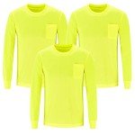 High Visibility Quick Dry Long Sleeve T-Shirt - 3 Pack