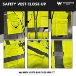 High Visibility Safety Vest with 9 Pockets - Yellow