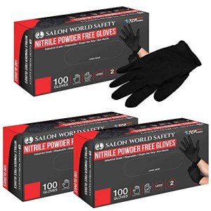Black Nitrile Disposable Gloves, 300 Count, Size Large