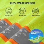 TICONN Waterproof Reflective Rain Jacket for Safety
