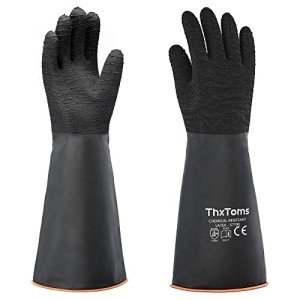 ThxToms Heavy Duty Latex Chemical Resistant Gloves