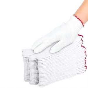 6 Pairs White Knit Safety Work Gloves
