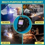 TRQWH Solar Auto Darkening Welding Helmet with Light