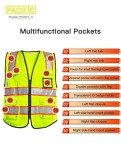 Men's High Visibility Safety Vest with 10 Pockets