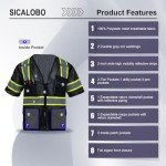 High Visibility Safety Vest for Men - 10 Pockets
