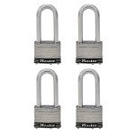 Stainless Steel Outdoor Padlock Keyed-Alike - 4 Pack