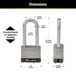Stainless Steel Outdoor Padlock Keyed-Alike - 4 Pack