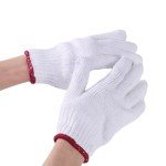 6 Pairs White Knit Safety Work Gloves