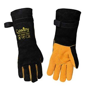 Cuwiny Extra Long Fire Resistant Welding Gloves