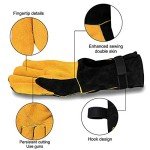 Cuwiny Extra Long Fire Resistant Welding Gloves