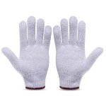6 Pairs White Knit Safety Work Gloves