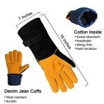 Cuwiny Extra Long Fire Resistant Welding Gloves
