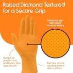 Heavy Duty Orange Nitrile Disposable Gloves - 100 Count