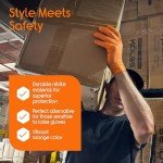 Heavy Duty Orange Nitrile Disposable Gloves - 100 Count