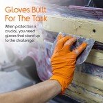 Heavy Duty Orange Nitrile Disposable Gloves - 100 Count
