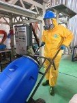 Heavy Duty Yellow Chemical Protection Coverall with Hood