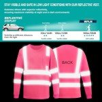 Hi-Vis Long Sleeve Reflective Safety Shirt - Pink