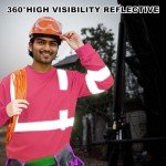 Hi-Vis Long Sleeve Reflective Safety Shirt - Pink