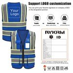 Men’s Blue Safety Vest - 11 Color Options