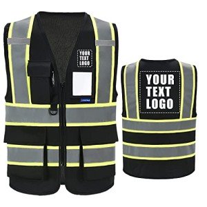 Custom High-Visibility Small Black Safety Vest