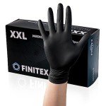 Black Nitrile Disposable Gloves, Latex-Free, 100 Pack