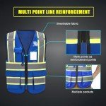 Men’s Blue Safety Vest - 11 Color Options