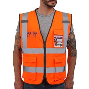 High Visibility Reflective Safety Vest with Pockets