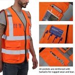 High Visibility Reflective Safety Vest with Pockets