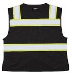 Hi-Vis Black Mesh Safety Vest with Pockets