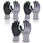 Nitrile Coated Work Gloves - 3 Pairs (Large)