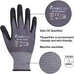 Nitrile Coated Work Gloves - 3 Pairs (Large)