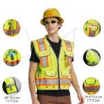 High Visibility Reflective Safety Work Vest with Pockets
