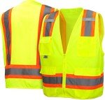 Hi-Vis Lime Class 2 Safety Vest with 6 Pockets