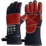 TICONN 16" Heat-Resistant Welding Gloves - Black/Red