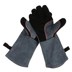 Heat Resistant BBQ Gloves - 16" Leather & Insulated