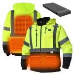 Hi-Vis Reflective Heated Jacket with Detachable Hood