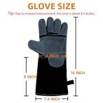 16" Leather Welding Gloves for Heat Protection