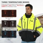 Hi-Vis Reflective Heated Jacket with Detachable Hood