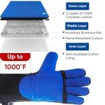 TICONN 16" Heat-Resistant Welding Gloves - Black/Red