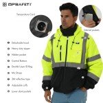 Hi-Vis Reflective Heated Jacket with Detachable Hood